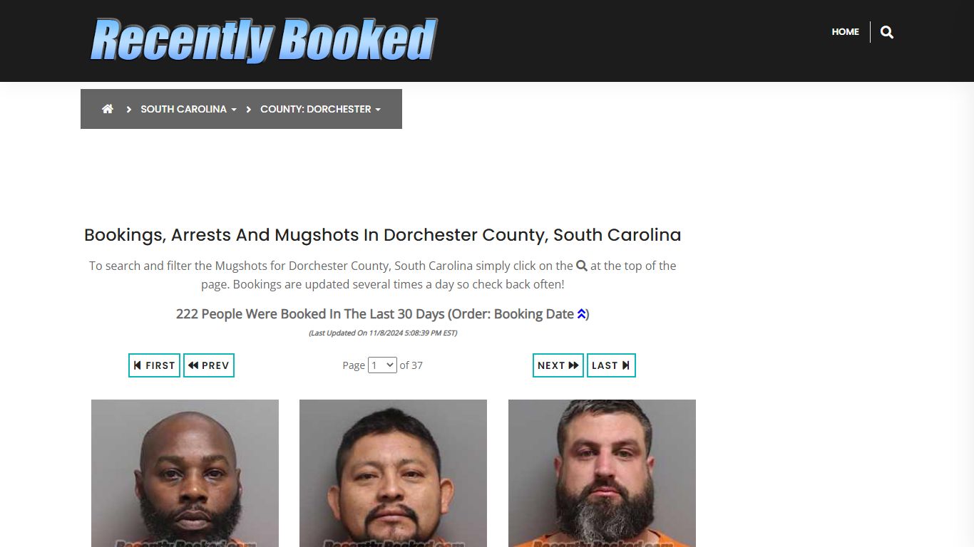 Bookings, Arrests and Mugshots in Dorchester County, South Carolina