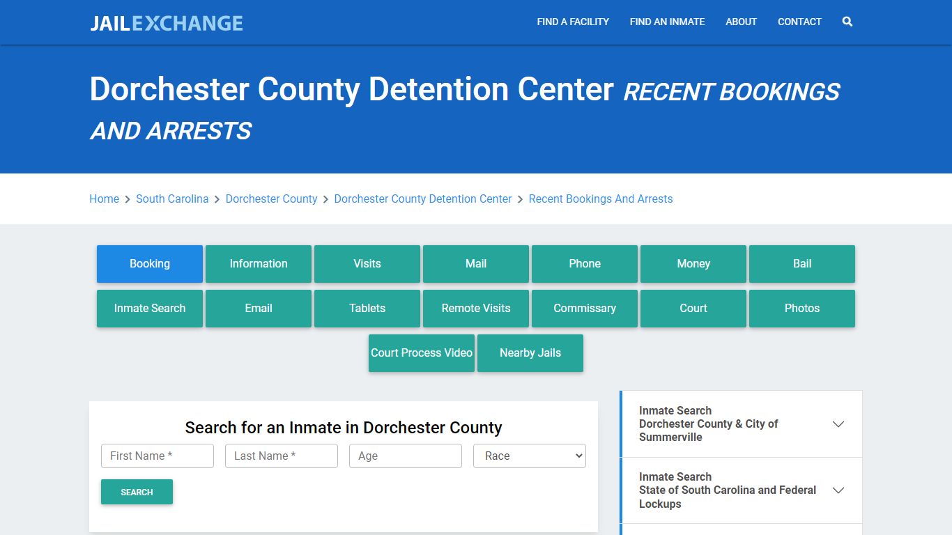 Dorchester County Detention Center Recent Bookings And Arrests