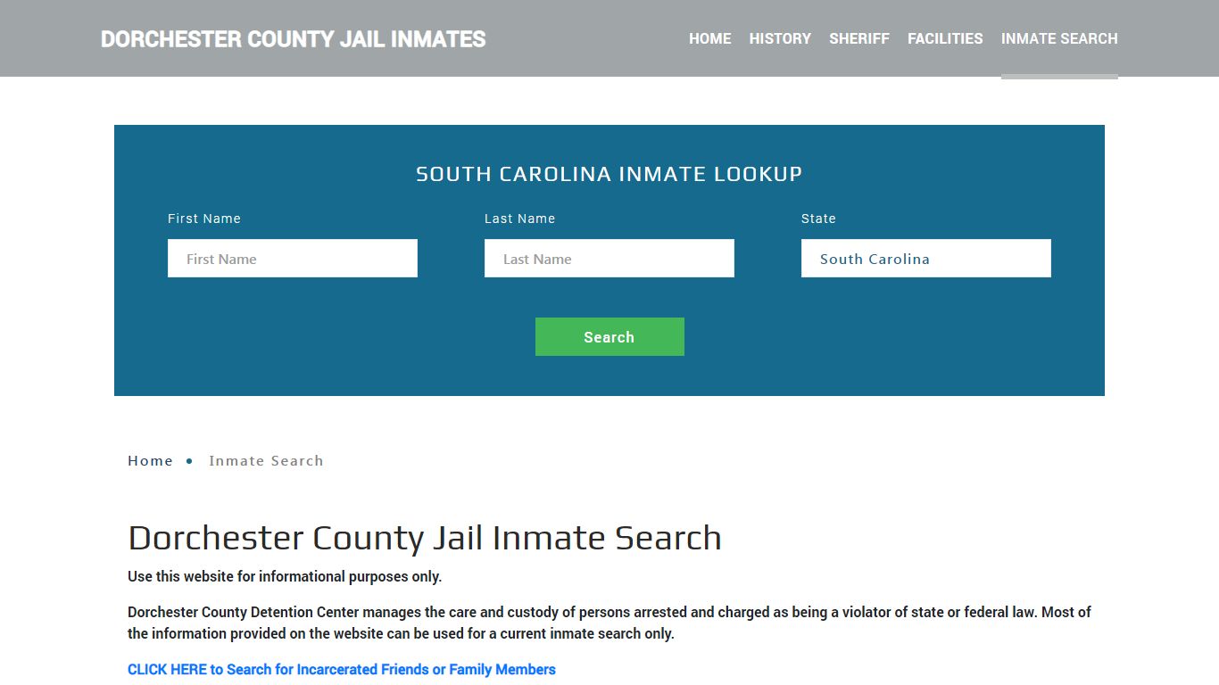 Dorchester County, SC Detainee Lookup